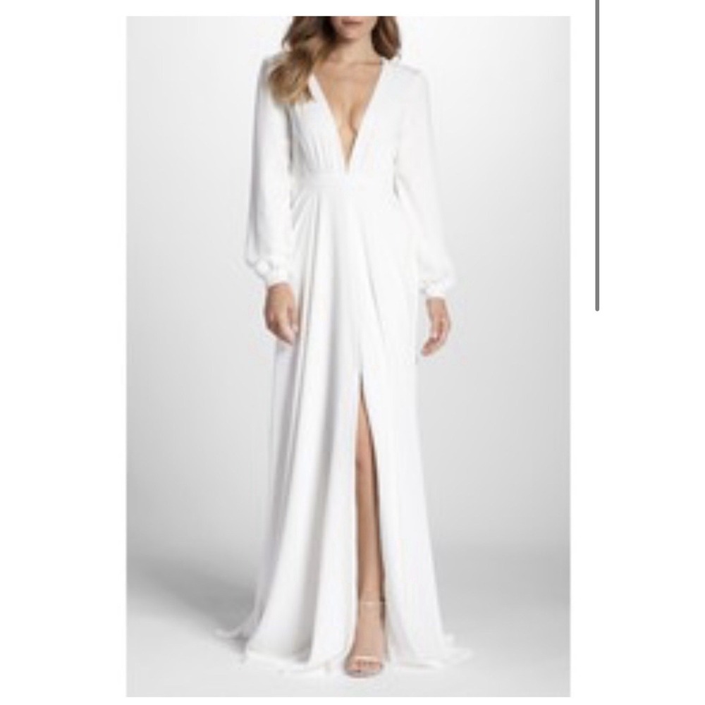 JOANNA AUGUST Floyd A-LINE White DRESS Wedding GOWN Sz 4